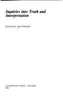 Cover of Inquiries into truth and interpretation by Donald Herbert Davidson