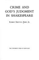 Cover of Crime and God's judgment in Shakespeare by Reed, Robert Rentoul