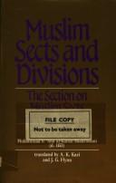 Cover of Muslim sects and divisions by Muḥammad ibn ʻAbd al-Karīm Shahrastānī