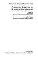 Cover of Economic analysis in historical perspective by John Creedy