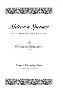 Cover of Milton's Spenser by Quilligan, Maureen