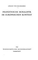 Cover of Französische Moralistik im europäischen Kontext by Jürgen von Stackelberg