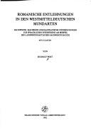 Front cover of Romanische Entlehnungen in den westmitteldeutschen Mundarten by Rudolf Post