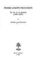 Front cover of Pierre-Joseph Proudhon by Pierre Haubtmann