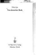 Cover of Von deutscher Rede by Walter Jens