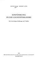 Front cover of Einführung in die Geosystemlehre by Heinz Klug