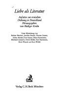 Front cover of Liebe als Literatur by Rüdiger Krohn