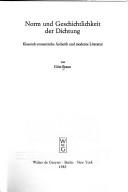 Front cover of Norm und Geschichtlichkeit der Dichtung by Götz Braun