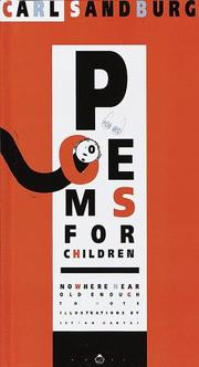 Front cover of Poems for children by Carl Sandburg