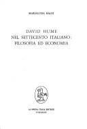 Front cover of David Hume nel Settecento italiano by Marialuisa Baldi