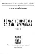 Cover of Temas de historia colonial venezolana by Mario Briceño Perozo