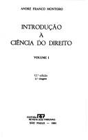 Front cover of Introdução à ciência do direito by André Franco Montoro