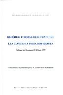 Front cover of Repérer, formaliser, traduire by (Besançon) (23-24 juin 1999)