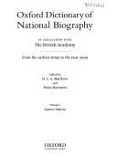 Front cover of Oxford dictionary of national biography : in association with the British Academy : from the earliest times to the year 2000 by H. C. G. Matthew