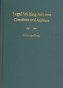Front cover of Legal writing advice by Gertrude Block