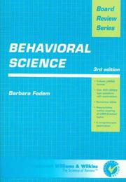 Cover of Behavioral science by Barbara Fadem