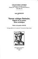 Front cover of Varron, critique littéraire by Aude Lehmann