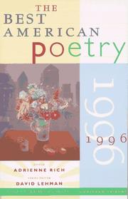 Front cover of The Best American Poetry 1996 by Adrienne Rich