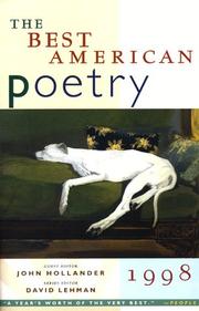 Front cover of The Best American Poetry 1998 (Best American Poetry) by David Lehman