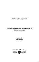 Front cover of Linguistic typology and representation of African languages by Conference on African Linguistics (33rd 2002 Ohio University)