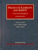 Front cover of Products liability and safety by David G. Owen