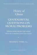 Front cover of Quodlibetal questions on moral problems by Henry of Ghent