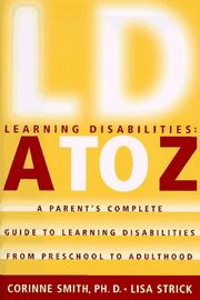 Front cover of Learning disabilities-- A to Z by Corinne Roth Smith