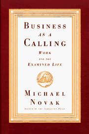 Cover of Business as a calling by Novak, Michael.