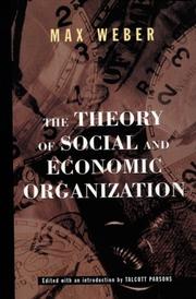 Front cover of The theory of social and economic organization by Max Weber
