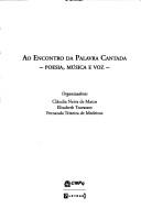 Front cover of Ao encontro da palavra cantada by Encontro de Estudos da Palavra Cantada (1st 2000 Universidade Federal Fluminense)