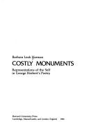 Cover of Costly monuments by Barbara Leah Harman