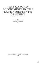 Front cover of The Oxford economists in the late nineteenth century by Alon Kadish