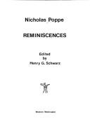 Cover of Reminiscences by Poppe, N. N.