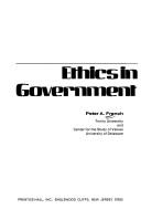 Front cover of Ethics in government by Peter A. French