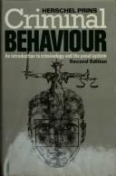 Cover of Criminal behaviour by Herschel A. Prins