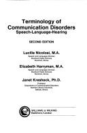 Front cover of Terminology of communication disorders by Lucille Nicolosi