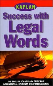 Front cover of Success with legal words by Lin Lougheed