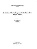 Front cover of Evaluation of shelter programs for the urban poor by Douglas H. Keare