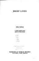 Cover of Brief lives by John Aubrey