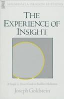 Front cover of The experience of insight by Goldstein, Joseph