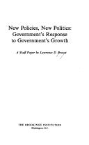 Front cover of New policies, new politics by Brown, Lawrence D.
