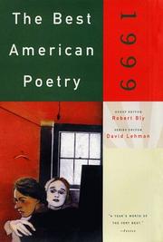 Front cover of The Best American Poetry 1999 by Robert Bly