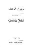 Cover of Art & ardor by Cynthia Ozick