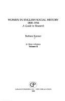 Front cover of Women in English social history, 1800-1914 by Barbara Kanner