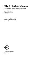 Cover of The articulate mammal by Aitchison, Jean