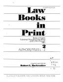Front cover of Law books in print by Robert L. Buckwalter