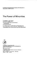 Front cover of The power of minorities by Gabriel Mugny