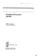 Cover of Principles of economics, micro by Willis L. Peterson
