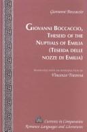 Front cover of Giovanni Boccaccio, Theseid of the nuptials of Emilia = Teseida delle nozze di Emilia by Giovanni Boccaccio
