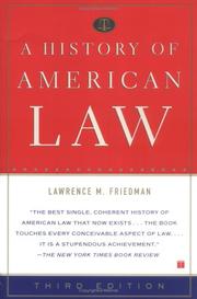 Cover of A history of American law by Lawrence M. Friedman